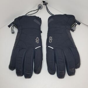 Outdoor Research Gloves Mens Sz Med Black Leather Palm GORE-TEX Snow Insulated